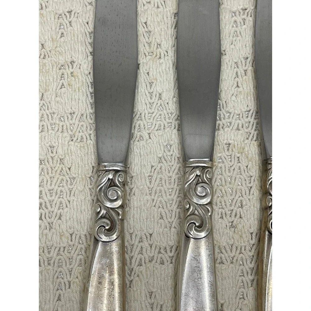 Oneida Community South Seas Silverplate Dinner Knives Set of 3 Vintage Flatware